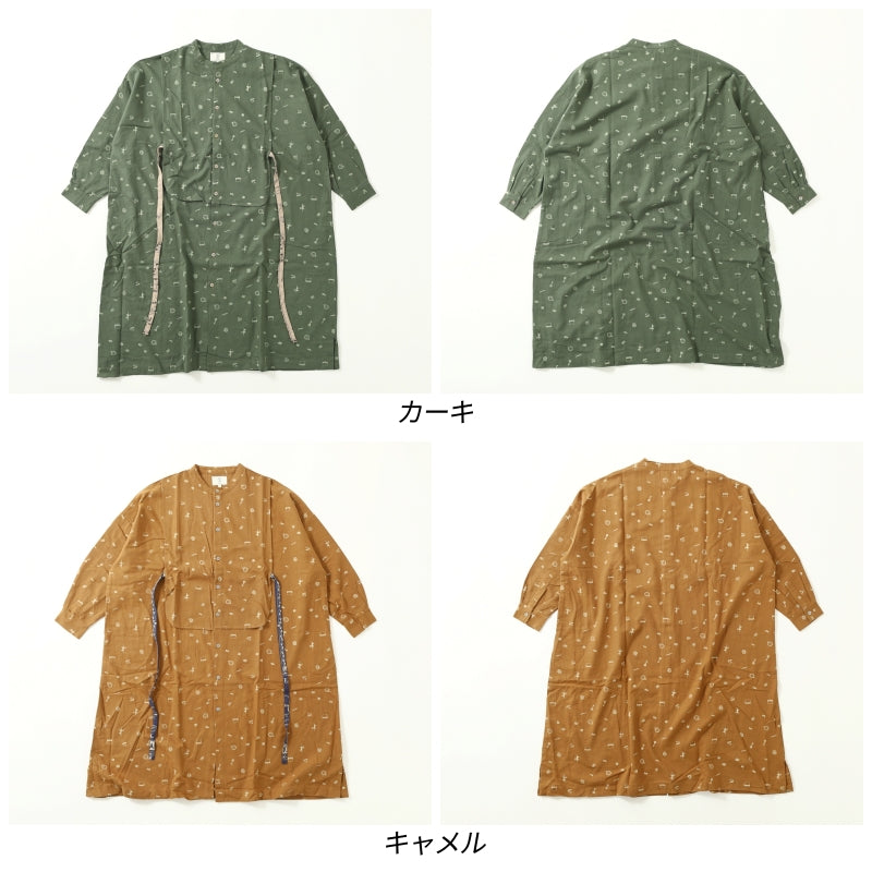 総柄 シャツワンピ/ 22084204
