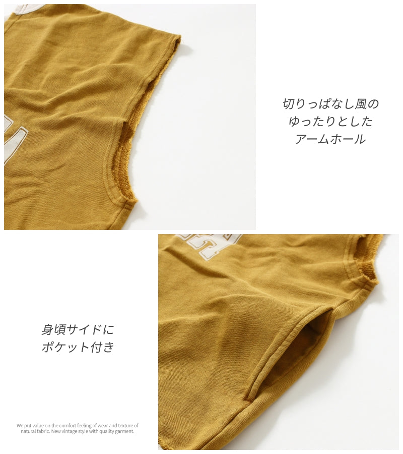 ヴィンテージ風 前後ZIPベスト / 23012303