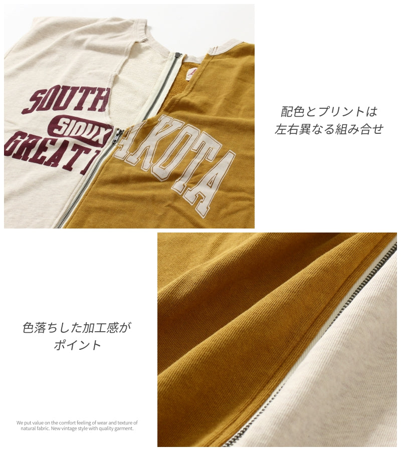 ヴィンテージ風 前後ZIPベスト / 23012303