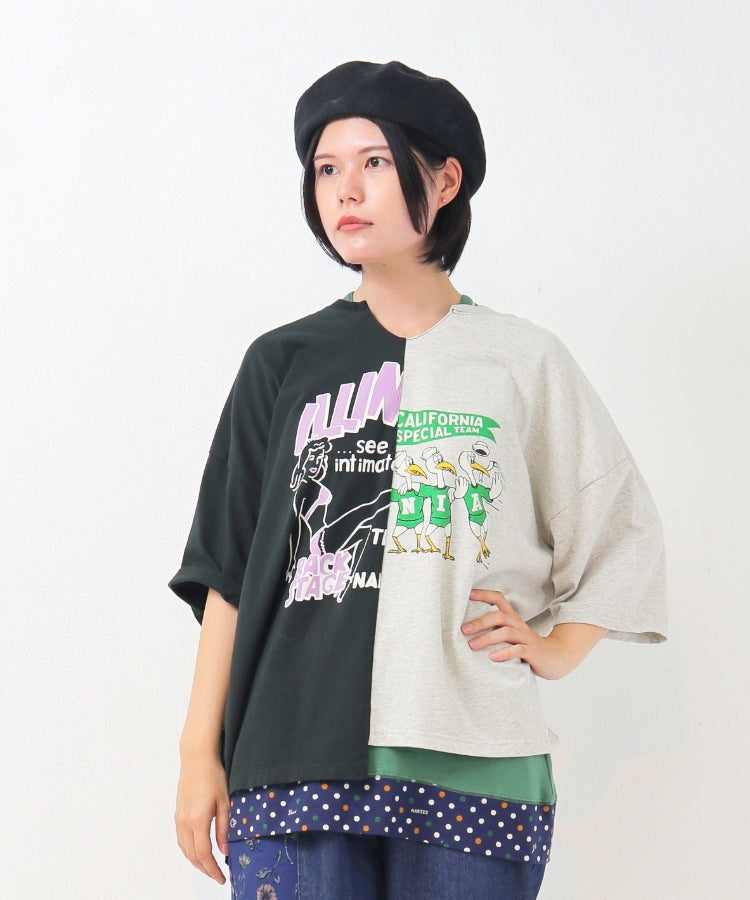 リメイク風プリントTシャツ/ 23022607