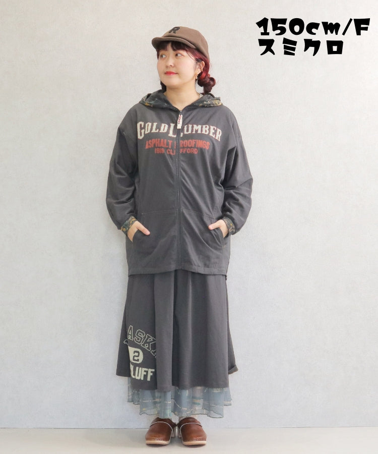 【春新作】ドルマン長袖ZIPパーカー/25012309