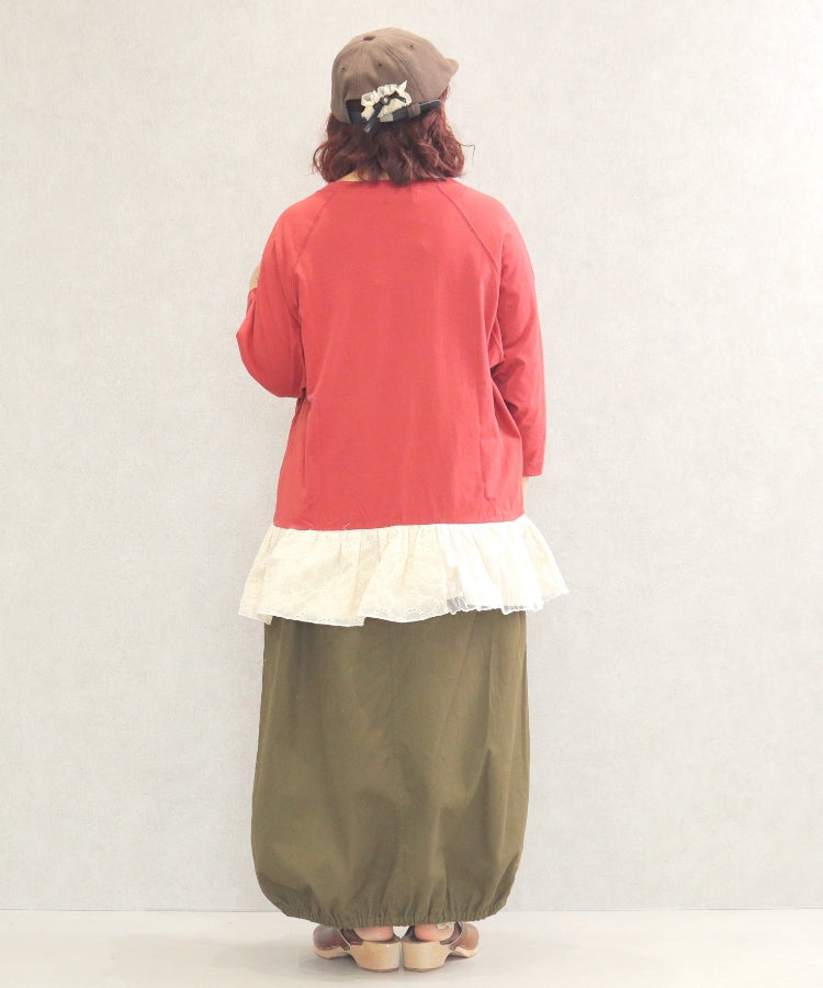 【春新作】裾フリル8分袖/25012310