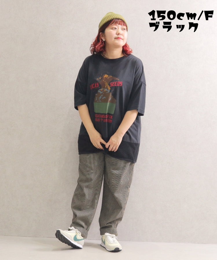 【春新作】裾メッシュTシャツ/25042610