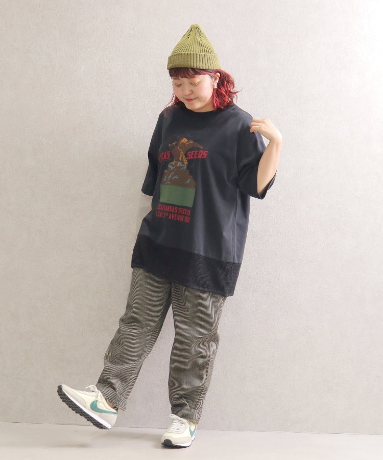 【春新作】裾メッシュTシャツ/25042610