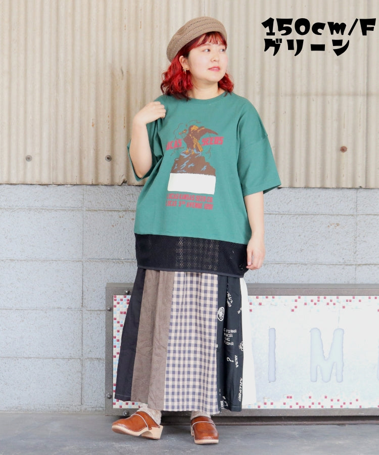 【春新作】裾メッシュTシャツ/25042610