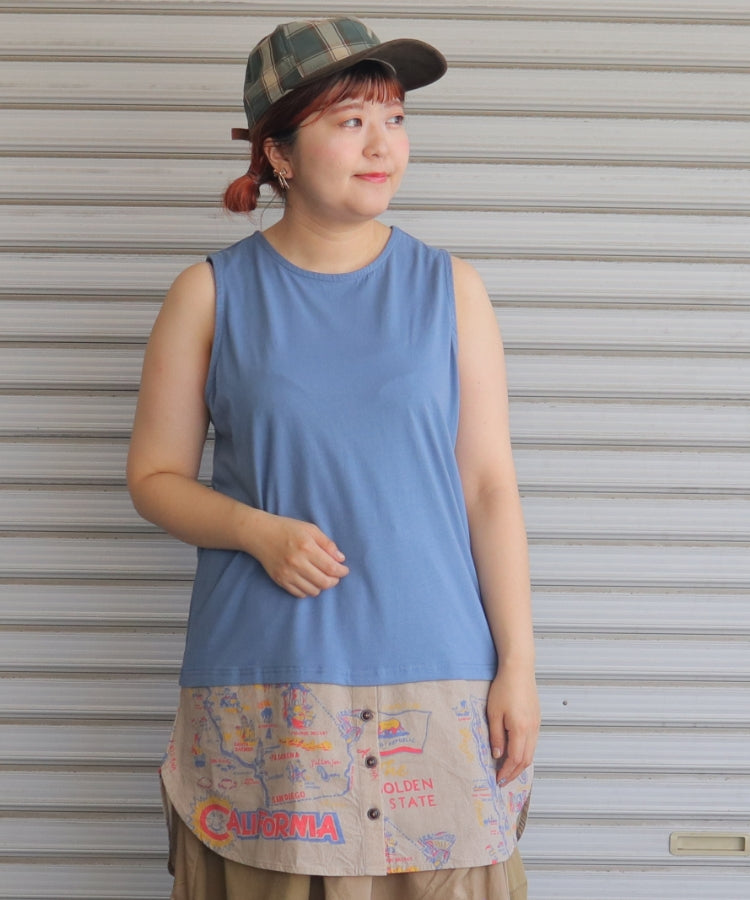 【新作】裾シャツ風タンクトップ/25051615