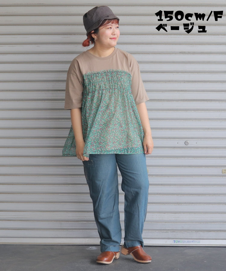 【新作】異素材ベアトップTシャツ/25052318