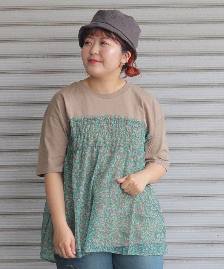 【新作】異素材ベアトップTシャツ/25052318