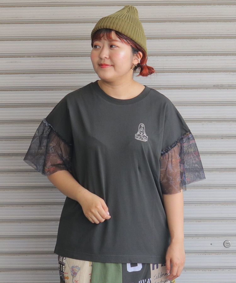 【新作】袖フリルチュールTシャツ/25052319