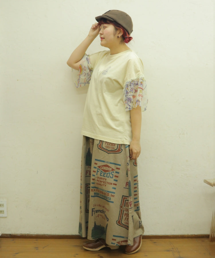 【新作】袖フリルチュールTシャツ/25052319