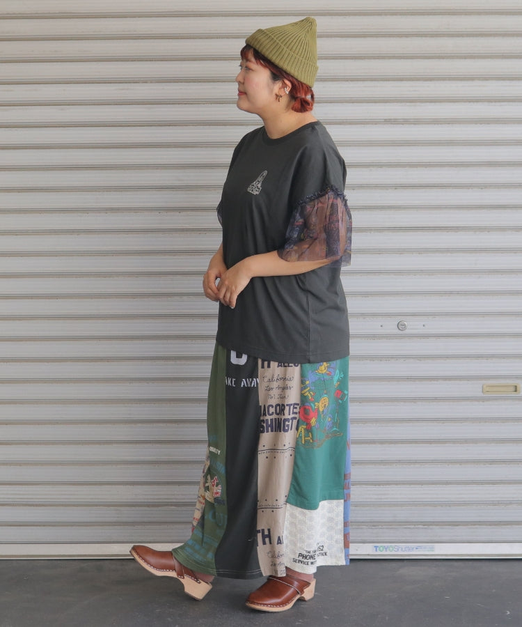 【新作】袖フリルチュールTシャツ/25052319