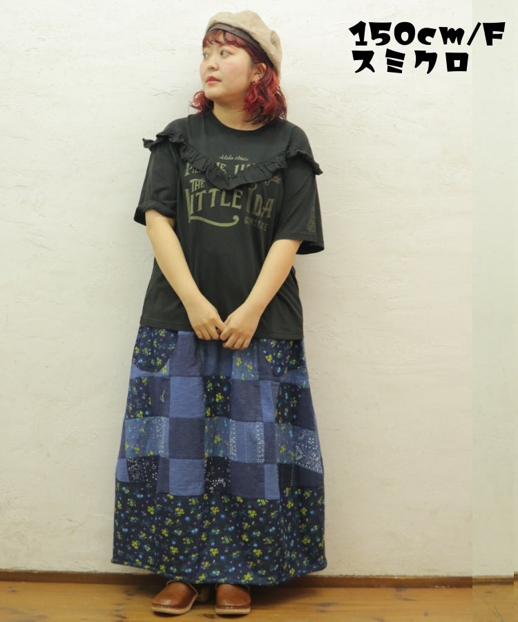 【新作】Vフリル切替Tシャツ/25052320