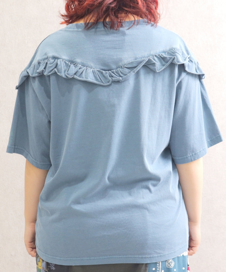 【新作】Vフリル切替Tシャツ/25052320