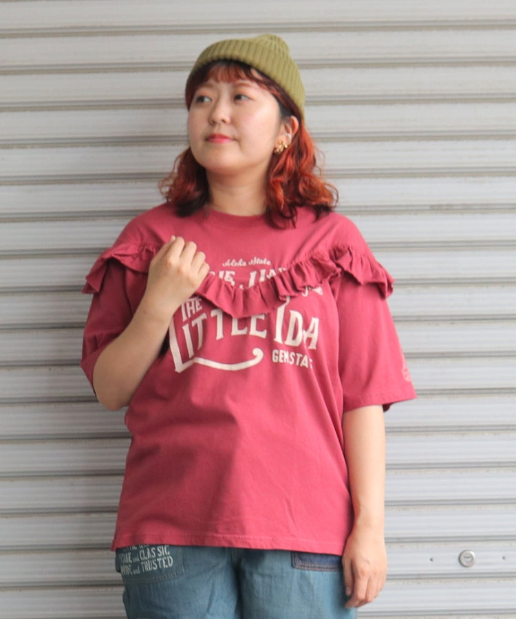 【新作】Vフリル切替Tシャツ/25052320