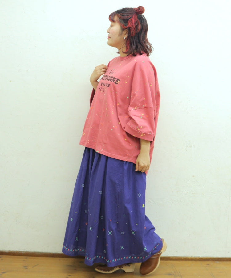 【新作】ビーズ刺繍ギャザースカート/25054311