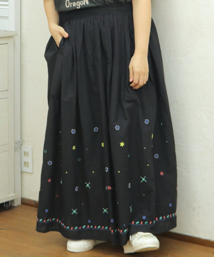 【新作】ビーズ刺繍ギャザースカート/25054311