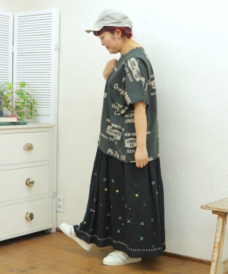 【新作】ビーズ刺繍ギャザースカート/25054311