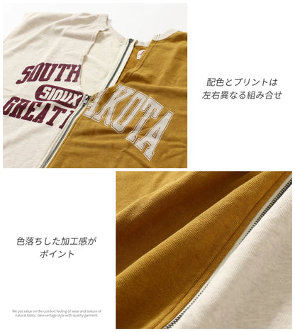 ヴィンテージ風 前後ZIPベスト / 23012303