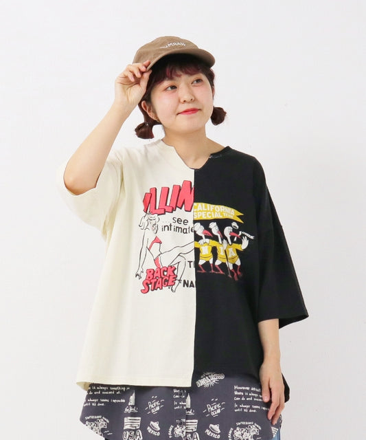 リメイク風プリントTシャツ/ 23022607