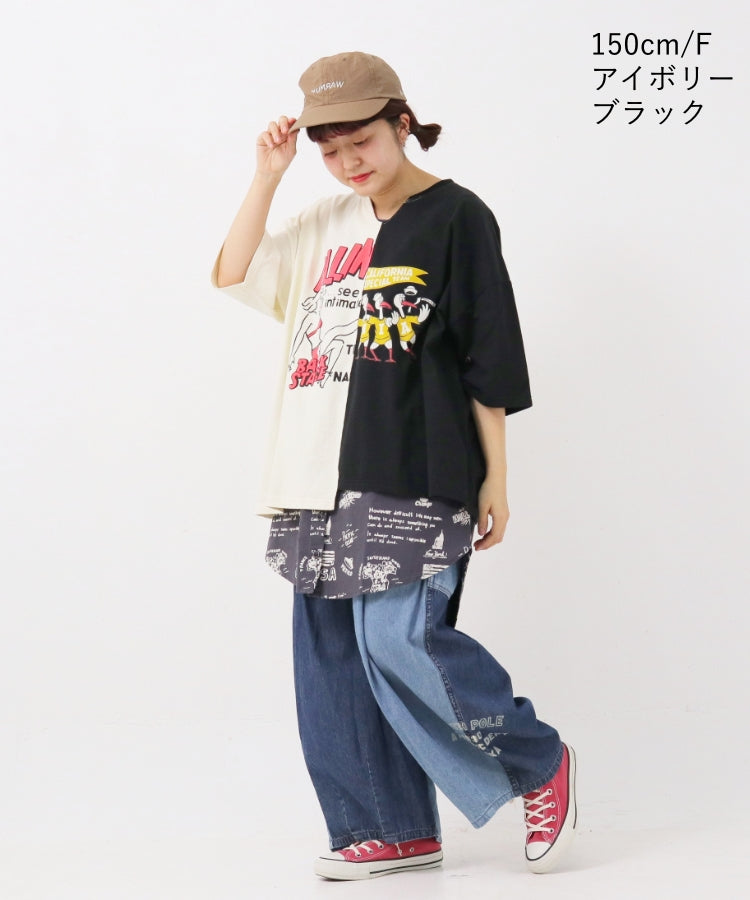 リメイク風プリントTシャツ/ 23022607