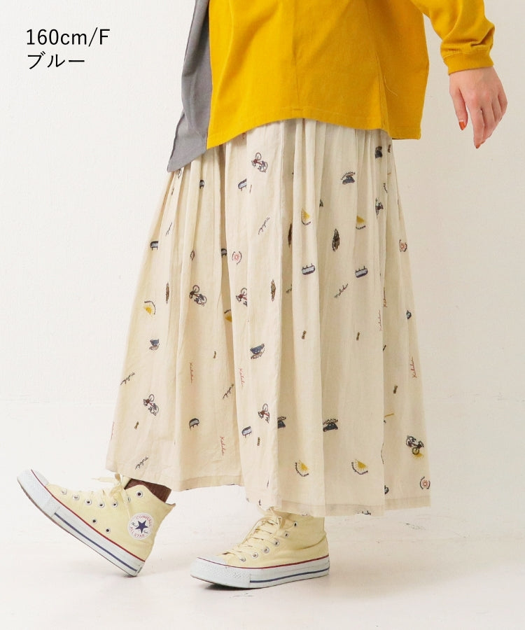 サマー総柄刺繍 ギャザースカート / 23024204