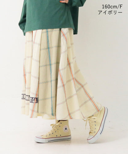 先染めチェック ラップ風スカート  / 23024206
