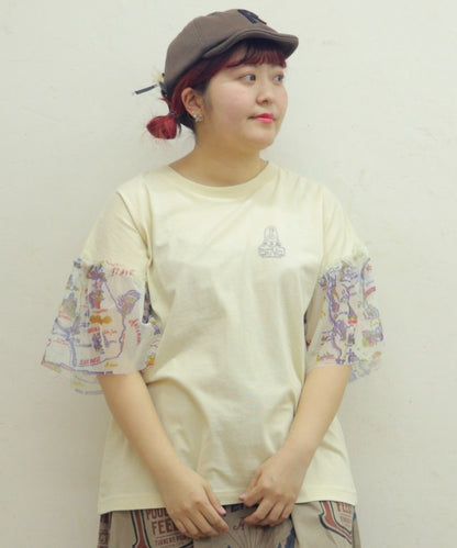 【新作】袖フリルチュールTシャツ/25052319