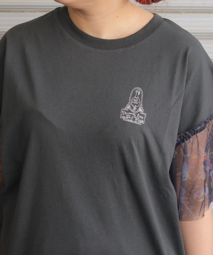【新作】袖フリルチュールTシャツ/25052319