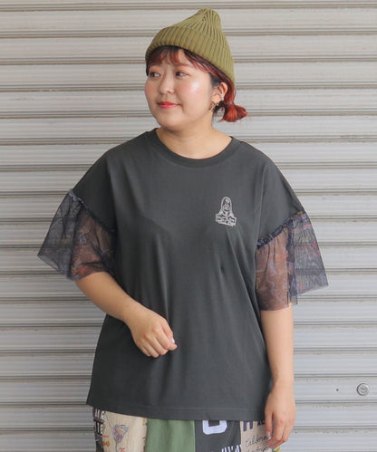 【新作】袖フリルチュールTシャツ/25052319