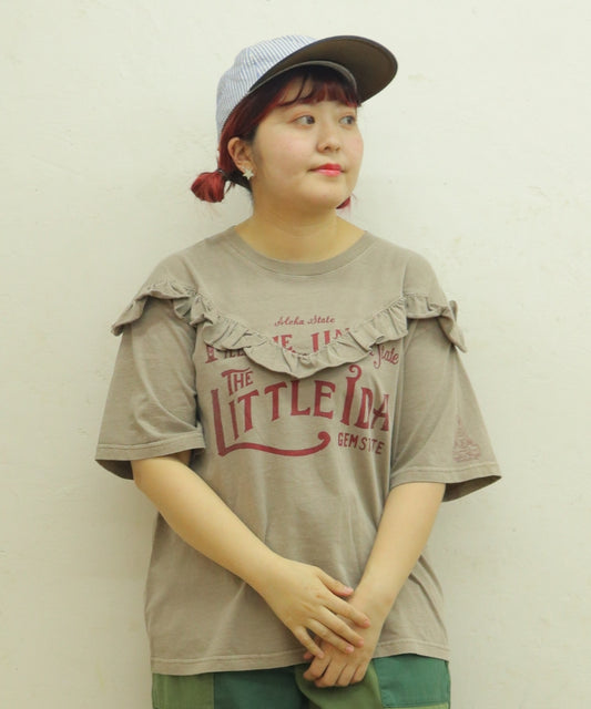 【新作】Vフリル切替Tシャツ/25052320