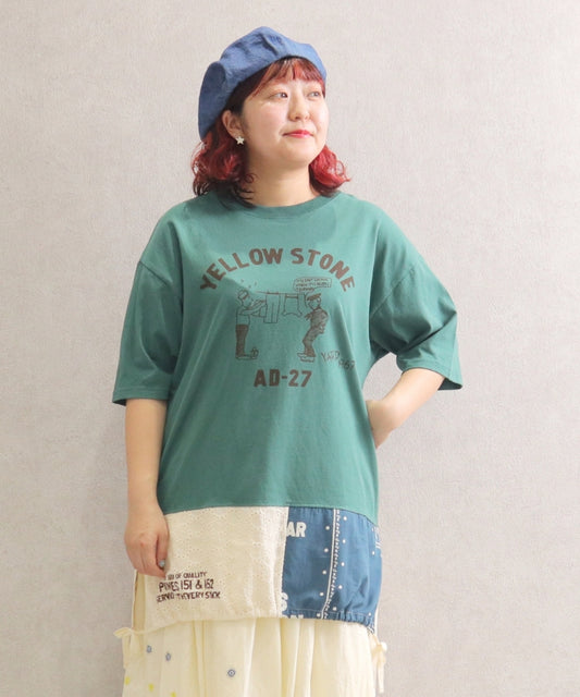 【新作】裾布帛Tシャツ/25052323
