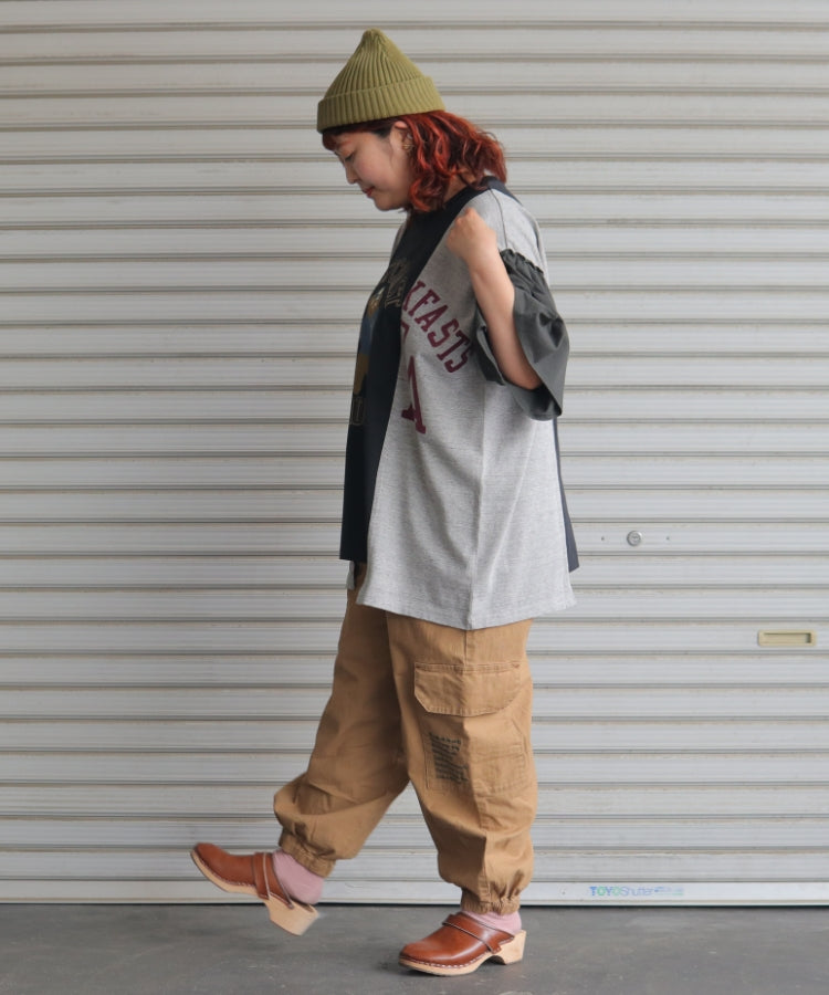【新作】袖フリル切替Tシャツ/25052615