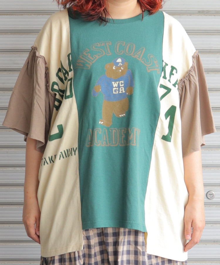 【新作】袖フリル切替Tシャツ/25052615