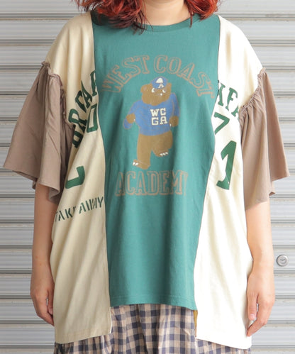 【新作】袖フリル切替Tシャツ/25052615