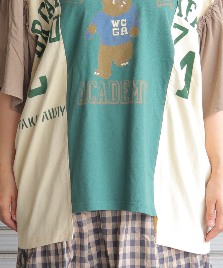 【新作】袖フリル切替Tシャツ/25052615