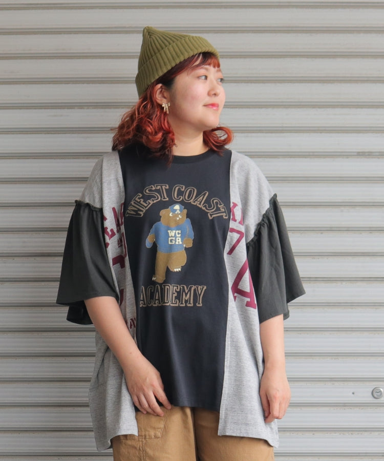 【新作】袖フリル切替Tシャツ/25052615