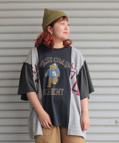 【新作】袖フリル切替Tシャツ/25052615