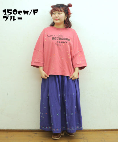 【新作】ビーズ刺繍ギャザースカート/25054311