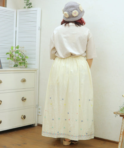 【新作】ビーズ刺繍ギャザースカート/25054311