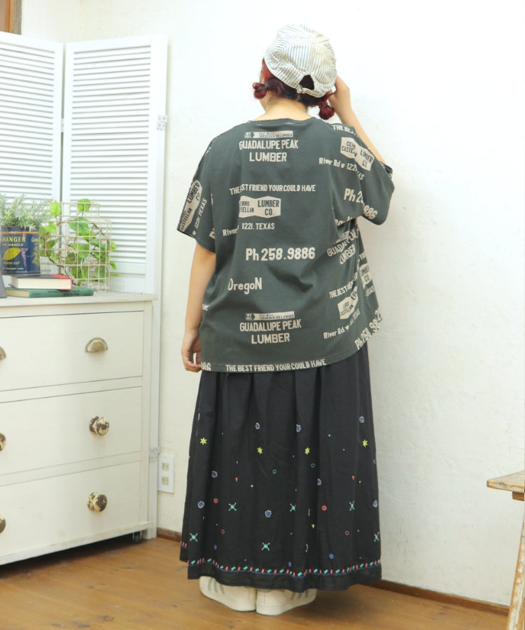 【新作】ビーズ刺繍ギャザースカート/25054311