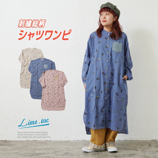刺繍総柄 ワンピース / 23014203
