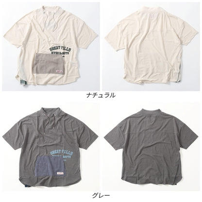 モックネック 切替半袖プルオーバー / 23022314